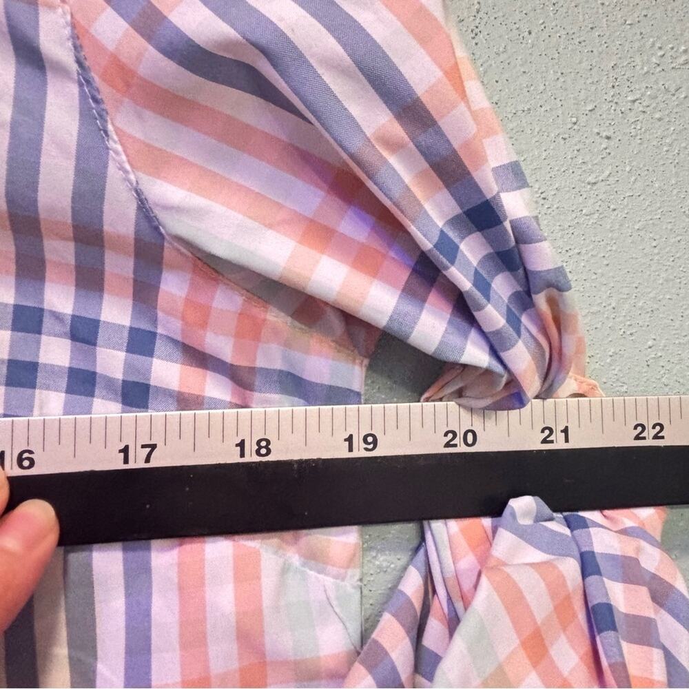 Orvis Women’s Plaid Button-Up Shirt Pink Blue Roll Tab Sleeve Size Medium - Picture 8 of 9